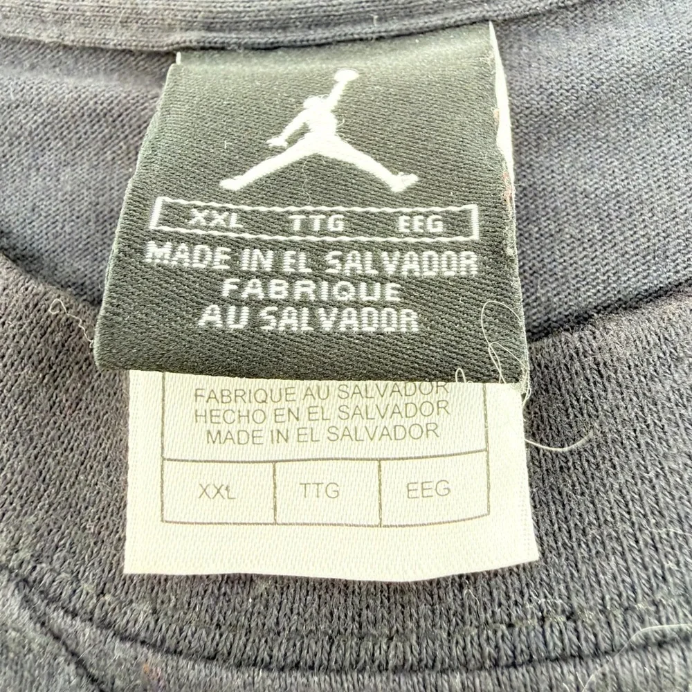 Vintage Nike Air Jordan Wings Logo Long Sleeve Shirt Black 23 Size XXL FA01 Y2K
